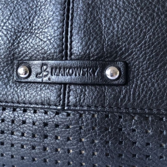 b. makowsky Sleek Black Leather Hobo - Picture 9 of 11